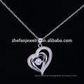 ZheFan latest design heart shaking pendant necklace crystal silver pendant